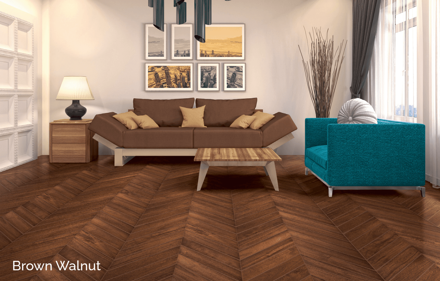 Chevron Brown Walnut — Beiges & Browns thumbnail 2