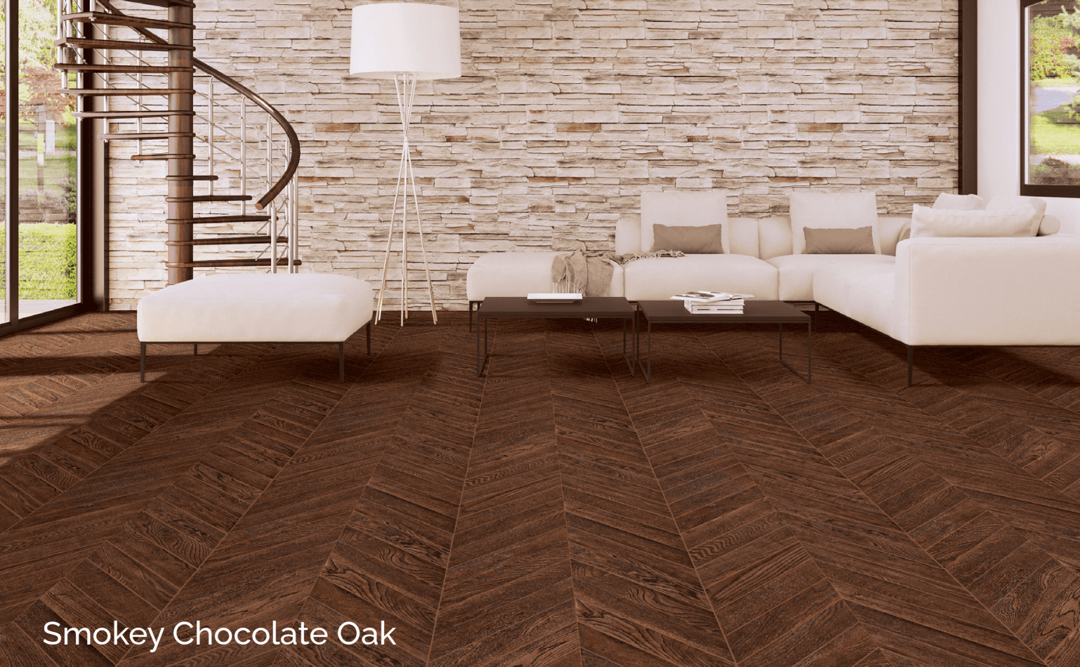 Chevron Smokey Chocolate Oak — Beiges & Browns thumbnail 2