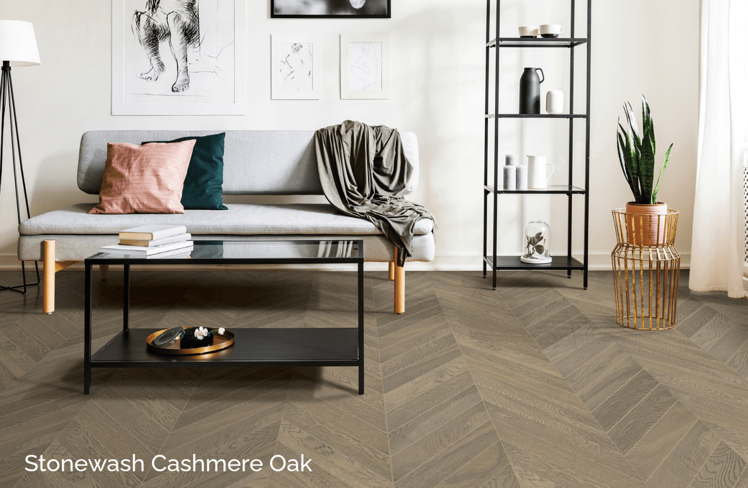 Chevron Stonewash Cashmere Oak — Beiges & Browns thumbnail 2